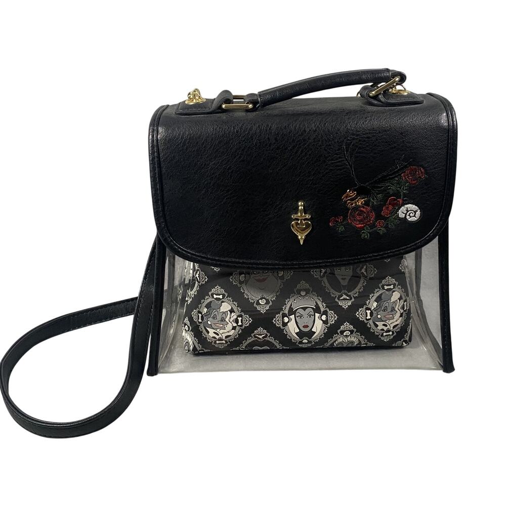 Loungefly Disney Villains Evil Queens Crossbody Purse Bag Wallet Clear PVC